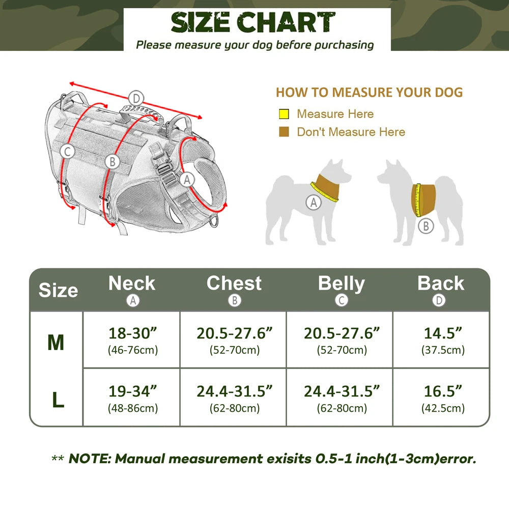 Tactical Dog Harness No Pull Military Large Dogs Harness