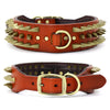 Luxurious Leather Dog Collar Fashion Spike Studded Dog Collar Adjustable Pet Training Collars For Medium Large Dogs Pet Supplies