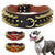 Luxurious Leather Dog Collar Fashion Spike Studded Dog Collar Adjustable Pet Training Collars For Medium Large Dogs Pet Supplies