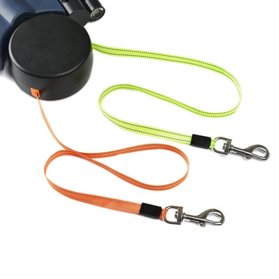 Reflective Swivel No Tangle Dual Pet Leash With Lights