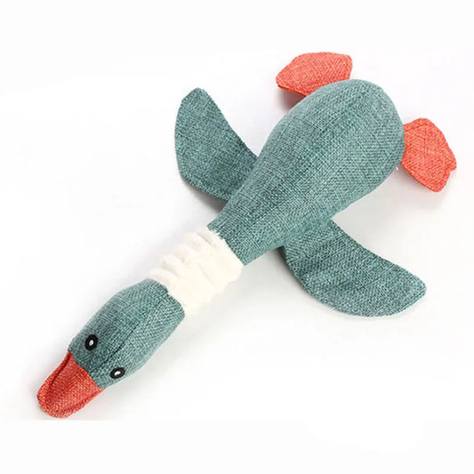 Super Durable Squeaky Plush Mallard Duck Dog Toy for Aggressive Chewers