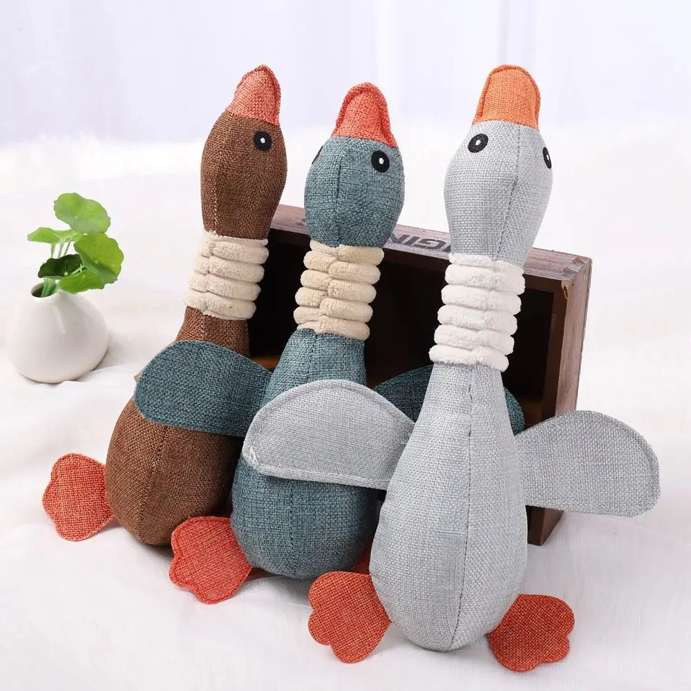 Super Durable Squeaky Plush Mallard Duck Dog Toy for Aggressive Chewers