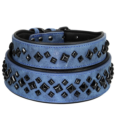 Cool Spiked Studded Dog Collar Luxurious Leather Dog Necklace Collars