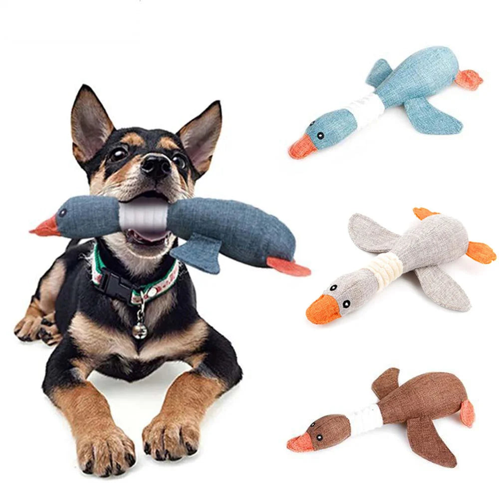 Super Durable Squeaky Plush Mallard Duck Dog Toy for Aggressive Chewers