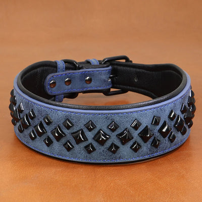 Cool Spiked Studded Dog Collar Luxurious Leather Dog Necklace Collars