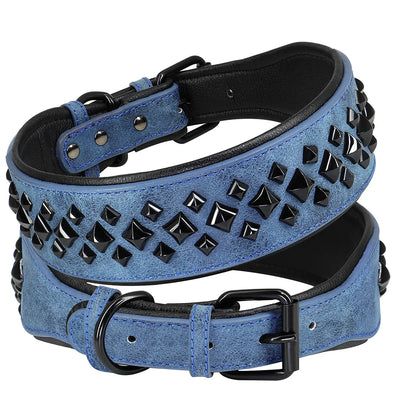 Cool Spiked Studded Dog Collar Luxurious Leather Dog Necklace Collars