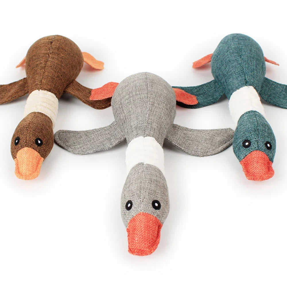 Super Durable Squeaky Plush Mallard Duck Dog Toy for Aggressive Chewers