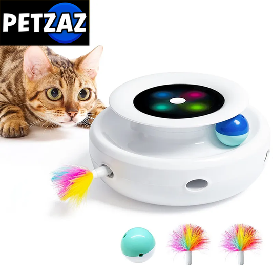 2 in 1 Smart Cat Toys Automatic Feather Fun Ball Toy